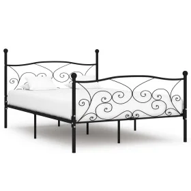Bed frame with black metal slatted base 120x200 cm by vidaXL, Beds and slatted bases - Ref: Foro24-284456, Price: 167,50 €, D...