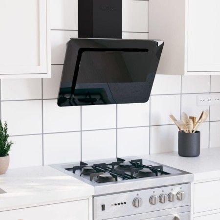 Stainless steel extractor hood black tempered glass 60 cm by vidaXL, Extractors - Ref: Foro24-51662, Price: 187,21 €, Discoun...