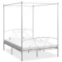 Estructura de cama con dosel metal blanco 160x200 cm de vidaXL, Camas y somieres - Ref: Foro24-284430, Precio: 201,80 €, Desc...