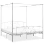 Estructura de cama con dosel metal blanco 200x200 cm de vidaXL, Camas y somieres - Ref: Foro24-284432, Precio: 132,41 €, Desc...