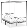 Black metal canopy bed frame 160x200 cm by vidaXL, Beds and slatted bases - Ref: Foro24-284437, Price: 233,72 €, Discount: %
