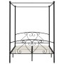 Estructura de cama con dosel metal negro 160x200 cm de vidaXL, Camas y somieres - Ref: Foro24-284437, Precio: 232,34 €, Descu...