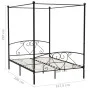 Black metal canopy bed frame 160x200 cm by vidaXL, Beds and slatted bases - Ref: Foro24-284437, Price: 233,72 €, Discount: %