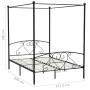 Estructura de cama con dosel metal negro 160x200 cm de vidaXL, Camas y somieres - Ref: Foro24-284437, Precio: 232,34 €, Descu...