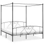 Gray metal canopy bed frame 200x200 cm by vidaXL, Beds and slatted bases - Ref: Foro24-284446, Price: 131,22 €, Discount: %