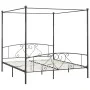 Estructura de cama con dosel metal gris 200x200 cm de vidaXL, Camas y somieres - Ref: Foro24-284446, Precio: 141,85 €, Descue...
