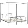 Gray metal canopy bed frame 200x200 cm by vidaXL, Beds and slatted bases - Ref: Foro24-284446, Price: 144,11 €, Discount: %