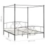 Gray metal canopy bed frame 200x200 cm by vidaXL, Beds and slatted bases - Ref: Foro24-284446, Price: 131,22 €, Discount: %