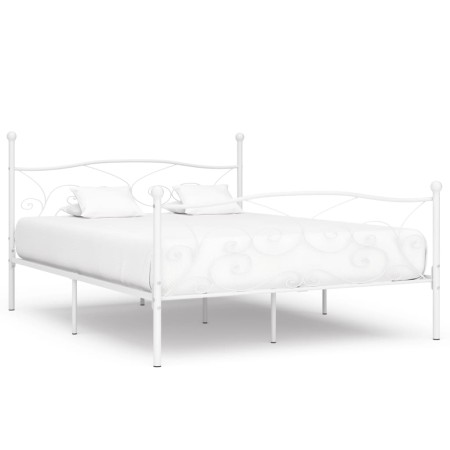Bettgestell mit Lattenrost aus weißem Metall, 200 x 200 cm von vidaXL, Betten und Lattenroste - Ref: Foro24-284453, Preis: 11...