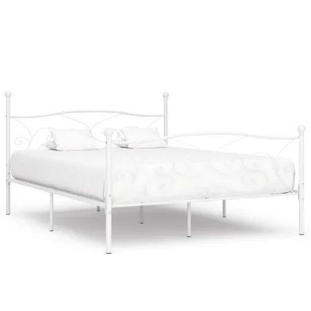 Estructura de cama con somier metal blanco 200x200 cm de vidaXL, Camas y somieres - Ref: Foro24-284453, Precio: 114,77 €, Des...