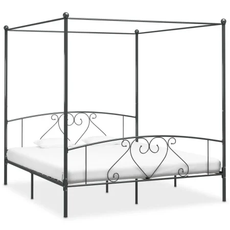 Graues Himmelbettgestell aus Metall, 180 x 200 cm von vidaXL, Betten und Lattenroste - Ref: Foro24-284445, Preis: 181,91 €, R...