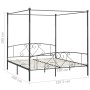 Gray metal canopy bed frame 180x200 cm by vidaXL, Beds and slatted bases - Ref: Foro24-284445, Price: 184,67 €, Discount: %