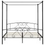 Black metal canopy bed frame 180x200 cm by vidaXL, Beds and slatted bases - Ref: Foro24-284438, Price: 218,71 €, Discount: %