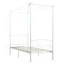 Estructura de cama con dosel metal blanco 90x200 cm de vidaXL, Camas y somieres - Ref: Foro24-284468, Precio: 190,04 €, Descu...