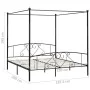 Schwarzer Himmelbettrahmen aus Metall, 180 x 200 cm von vidaXL, Betten und Lattenroste - Ref: Foro24-284438, Preis: 236,01 €,...