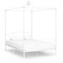 Estructura de cama con dosel metal blanco 140x200 cm de vidaXL, Camas y somieres - Ref: Foro24-284471, Precio: 237,51 €, Desc...