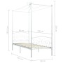 Weißer Himmelbettrahmen aus Metall, 90 x 200 cm von vidaXL, Betten und Lattenroste - Ref: Foro24-284468, Preis: 194,06 €, Rab...