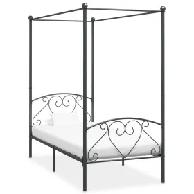 Gray metal canopy bed frame 120x200 cm by vidaXL, Beds and slatted bases - Ref: Foro24-284442, Price: 90,87 €, Discount: %