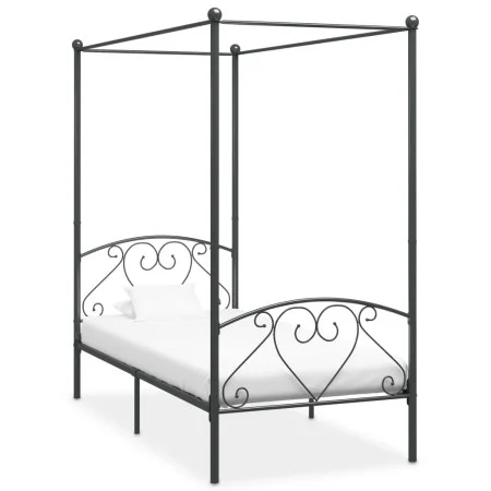 Graues Himmelbettgestell aus Metall, 120 x 200 cm von vidaXL, Betten und Lattenroste - Ref: Foro24-284442, Preis: 90,68 €, Ra...