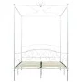 Estructura de cama con dosel metal blanco 140x200 cm de vidaXL, Camas y somieres - Ref: Foro24-284471, Precio: 237,51 €, Desc...