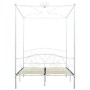 Weißer Himmelbettrahmen aus Metall, 140 x 200 cm von vidaXL, Betten und Lattenroste - Ref: Foro24-284471, Preis: 268,14 €, Ra...