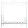 Estructura de cama con dosel metal blanco 140x200 cm de vidaXL, Camas y somieres - Ref: Foro24-284471, Precio: 237,51 €, Desc...