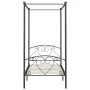 Gray metal canopy bed frame 120x200 cm by vidaXL, Beds and slatted bases - Ref: Foro24-284442, Price: 90,68 €, Discount: %