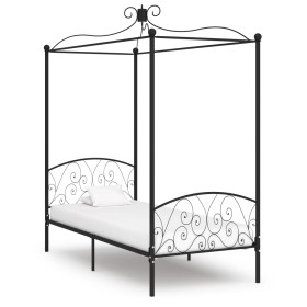 Schwarzer Himmelbettrahmen aus Metall, 100 x 200 cm von vidaXL, Betten und Lattenroste - Ref: Foro24-284475, Preis: 160,17 €,...