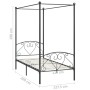 Estructura de cama con dosel metal gris 120x200 cm de vidaXL, Camas y somieres - Ref: Foro24-284442, Precio: 92,14 €, Descuen...