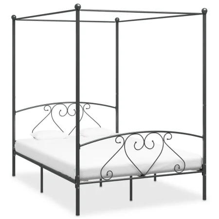 Graues Himmelbettgestell aus Metall, 160 x 200 cm von vidaXL, Betten und Lattenroste - Ref: Foro24-284444, Preis: 171,58 €, R...