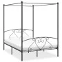 Estructura de cama con dosel metal gris 160x200 cm de vidaXL, Camas y somieres - Ref: Foro24-284444, Precio: 171,58 €, Descue...