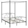 Estructura de cama con dosel metal gris 160x200 cm de vidaXL, Camas y somieres - Ref: Foro24-284444, Precio: 172,40 €, Descue...