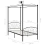 Schwarzer Himmelbettrahmen aus Metall, 100 x 200 cm von vidaXL, Betten und Lattenroste - Ref: Foro24-284475, Preis: 157,49 €,...