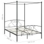 Estructura de cama con dosel metal gris 160x200 cm de vidaXL, Camas y somieres - Ref: Foro24-284444, Precio: 172,40 €, Descue...
