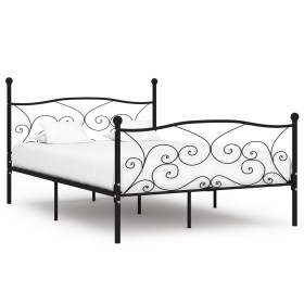Estructura de cama con somier metal negro 140x200 cm
