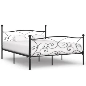 Bed frame with black metal slatted base 180x200 cm by vidaXL, Beds and slatted bases - Ref: Foro24-284459, Price: 173,77 €, D...