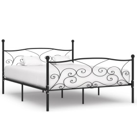 Estructura de cama con somier metal negro 180x200 cm de vidaXL, Camas y somieres - Ref: Foro24-284459, Precio: 176,87 €, Desc...