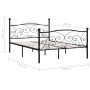 Estructura de cama con somier metal negro 140x200 cm de vidaXL, Camas y somieres - Ref: Foro24-284457, Precio: 145,85 €, Desc...