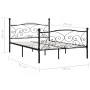 Estructura de cama con somier metal negro 140x200 cm de vidaXL, Camas y somieres - Ref: Foro24-284457, Precio: 170,04 €, Desc...