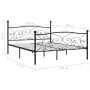 Bed frame with black metal slatted base 180x200 cm by vidaXL, Beds and slatted bases - Ref: Foro24-284459, Price: 173,77 €, D...