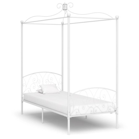 Weißer Himmelbettrahmen aus Metall, 100 x 200 cm von vidaXL, Betten und Lattenroste - Ref: Foro24-284469, Preis: 154,30 €, Ra...