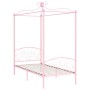 Estructura de cama con dosel metal rosa 90x200 cm de vidaXL, Camas y somieres - Ref: Foro24-284486, Precio: 182,15 €, Descuen...