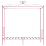 Estructura de cama con dosel metal rosa 90x200 cm de vidaXL, Camas y somieres - Ref: Foro24-284486, Precio: 182,15 €, Descuen...