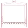 Rosafarbenes Himmelbettgestell aus Metall, 90 x 200 cm von vidaXL, Betten und Lattenroste - Ref: Foro24-284486, Preis: 178,72...