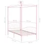 Rosafarbenes Himmelbettgestell aus Metall, 90 x 200 cm von vidaXL, Betten und Lattenroste - Ref: Foro24-284486, Preis: 178,72...