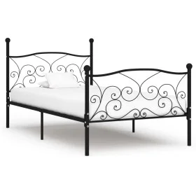 Bed frame with black metal slatted base 100x200 cm by vidaXL, Beds and slatted bases - Ref: Foro24-284455, Price: 108,25 €, D...
