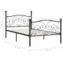 Estructura de cama con somier metal negro 100x200 cm de vidaXL, Camas y somieres - Ref: Foro24-284455, Precio: 104,80 €, Desc...