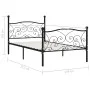 Estructura de cama con somier metal negro 100x200 cm de vidaXL, Camas y somieres - Ref: Foro24-284455, Precio: 108,25 €, Desc...