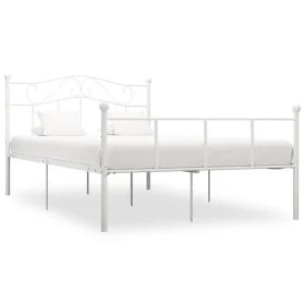 White metal bed frame 140x200 cm by vidaXL, Beds and slatted bases - Ref: Foro24-284519, Price: 131,30 €, Discount: %