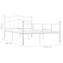 Bettgestell aus weißem Metall, 140 x 200 cm von vidaXL, Betten und Lattenroste - Ref: Foro24-284519, Preis: 148,47 €, Rabatt: %